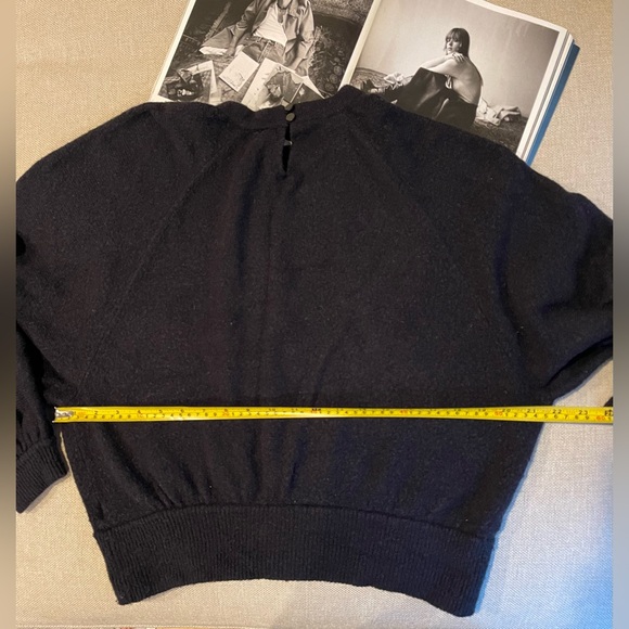 J Crew Crewneck Gathered Sweater In Black Size M - Picture 9 of 14